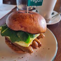 Sausage bun at The Cosy Club in Birmingham