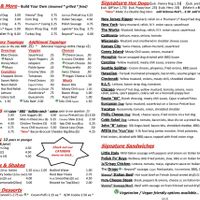 Menu  at Mad Dogs Hot Dogs in Venice