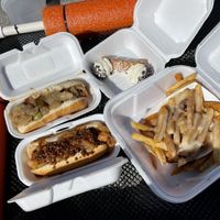 Food! All vegan  at Mad Dogs Hot Dogs in Venice