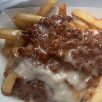 Vegan chili cheese fries   at Mad Dogs Hot Dogs in Venice