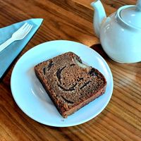 Chocolate and banana cake at Providero in Llandudno
