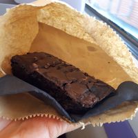 Vegan brownie at Providero in Llandudno