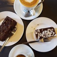 Lovely cake to fuel us up before a walk! at Providero in Llandudno