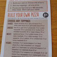 menu at Blaze Pizza in Bakersfield