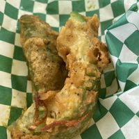 Just some of the avocado bites, dipped in the sauce that came with these were to die for  at Vibrations in Gary