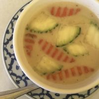 Soup that comes with lunch special at Divine Thai in Grover Beach