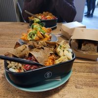 Vegan Boxes with wedges and bread at Gustav Grün - Wolbecker Straße in Muenster