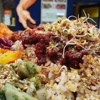 Bibimbap close up at Vegan Yes in East London