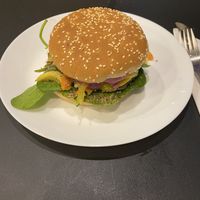 Burger with kimchi   at Vegan Yes in East London