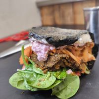 Sushi burger at Vegan Yes in East London