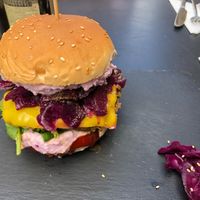 Their amazing kimchi burger at Vegan Yes in East London