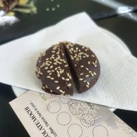 Mochi dipped in chocolate   at Vegan Yes in East London