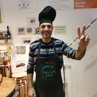 Mauro in his restaurant. at Vegan Yes in East London