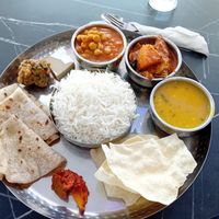 Thali . Eat in. £10 at Mithaas in Leicester