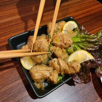 Soy meat + lemon/mustard sauce at Loca Kitchen in Tokyo