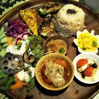 "Daily Set B" Stuffed green pepper and delicious sides! at Loca Kitchen in Tokyo