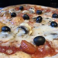 VG margarita with olives and mushrooms   at Pizza Express - Jesmond in Newcastle Upon Tyne