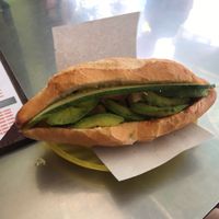 Vegetarian banh mi, no cheese, with avocado at Phi Banh Mi in Hoi An