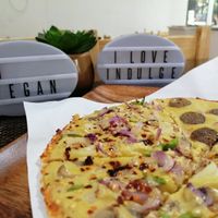 Half Supreme, Half Pepperoni Pizza. at Indulge in Quezon City