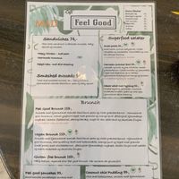 Menu   at Cafe Feel Good in Copenhagen