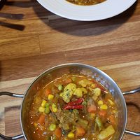 Vegetables masala and naan masala at Bollywood Indian Restaurant in Busan