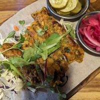 Closeup of seekh kebab at Bollywood Indian Restaurant in Busan