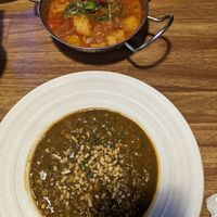 Aloo Gobhi above and Chana Palak below at Bollywood Indian Restaurant in Busan