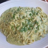Pesto rigatoni $25 +vegan tax at Versachi Pizza and Wine Bar in South Yarra