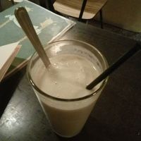 Soy milkshake with avocado and banana at Chelo Cafe in Barcelona