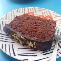 Tarta de chocolate vegana at Chelo Cafe in Barcelona