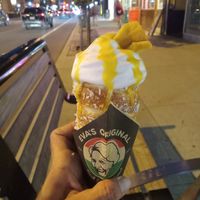 Mango coconut vegan style at Eva's Original Chimneys in Toronto