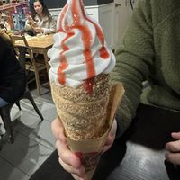 Strawberry cheesecakee  at Eva's Original Chimneys in Toronto