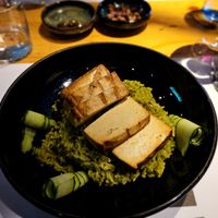Tofu com arroz de grelos. at De Pedra e Sal in Setubal