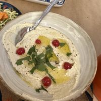 Sunflower hummus  at Les Baux Jus in Les Baux-de-provence