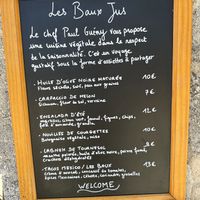 Menu at Les Baux Jus in Les Baux-de-provence