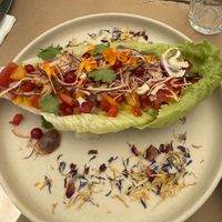 This was supposed to be a taco, 14€. Not even tasty   at Les Baux Jus in Les Baux-de-provence