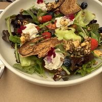 Tiny salad. Cheese was okay. 13€  at Les Baux Jus in Les Baux-de-provence