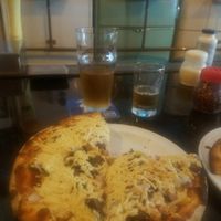 BBQ, mashed potatoes, onion, mushrooms, jalapeno and banana peppers.  at Need Pizza in Cedar Rapids