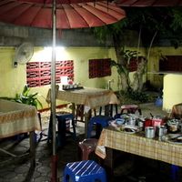 These are the tables of this place.  at Thai Vegetarian Food in Chiang Mai