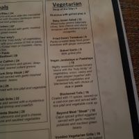 Vegetarian menu at Southern Accent in Toronto