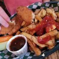 Kids veggie nuggets and fries at Small Axe Roadhouse in Enderby