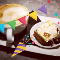 Vegan, gluten-free & nut-free carrot cake • a delicious dream come true!! ♡♡♡ at Pizza Express in Harrogate