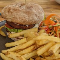 Vegan burger at Cantina in Paignton