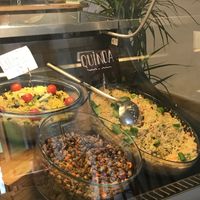 Cold salads at Dempanadas in Valencia