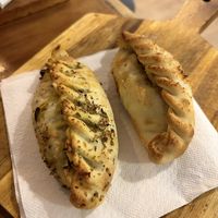 Tofu and seaweed empanada and soya empanada  at Dempanadas in Valencia