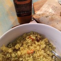 VEGAN empanada & Couscous Salad. AMAZING! at Dempanadas in Valencia