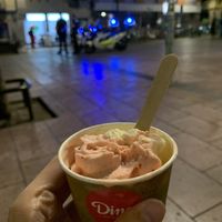 Strawberry and passion fruit  at Dino Gelateria Italiana in Barcelona
