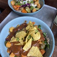 Our food (Buddha bowl and By the Inkas) at Beetnut in Zurich