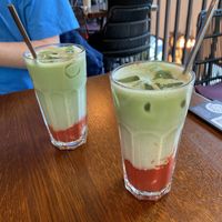 Iced strawberry matcha latte (8.50CHF…)  at Beetnut in Zurich