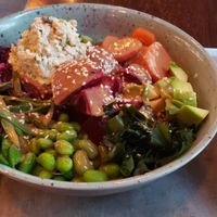 Warm Poke bowl with faux tuna mousse.  at Beetnut in Zurich